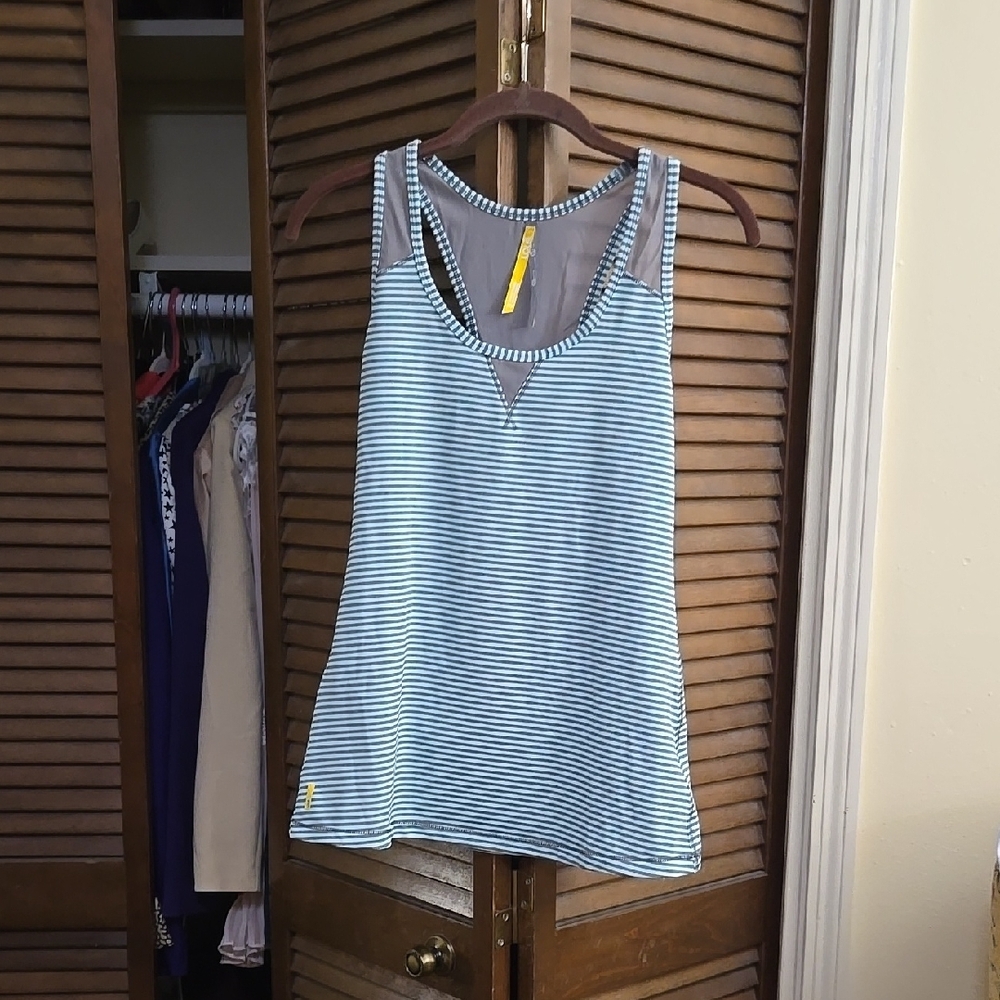 Lole Blue and White Striped Tank Top